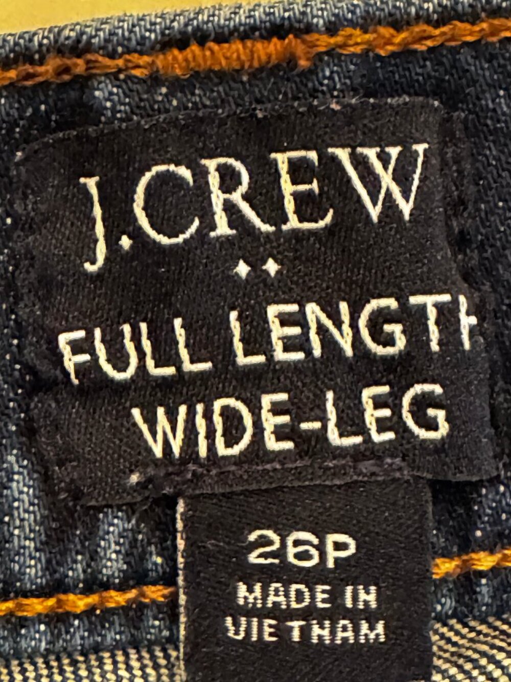 J. Crew Full Length Wide Leg Jeans Size 26P in Space Navy Wash - Picture 5 of 9